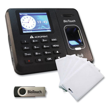 Acroprint® Biotouch Time Clock And Badges Bundle, 10,000 Employees, Black freeshipping - TVN Wholesale